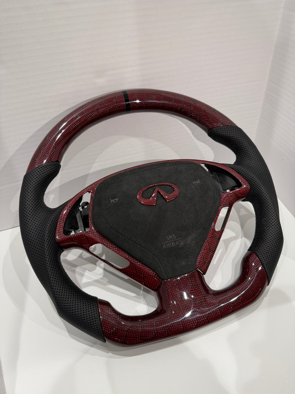 G37 Snakeskin Honeycomb Carbon Fiber Steering Wheel
