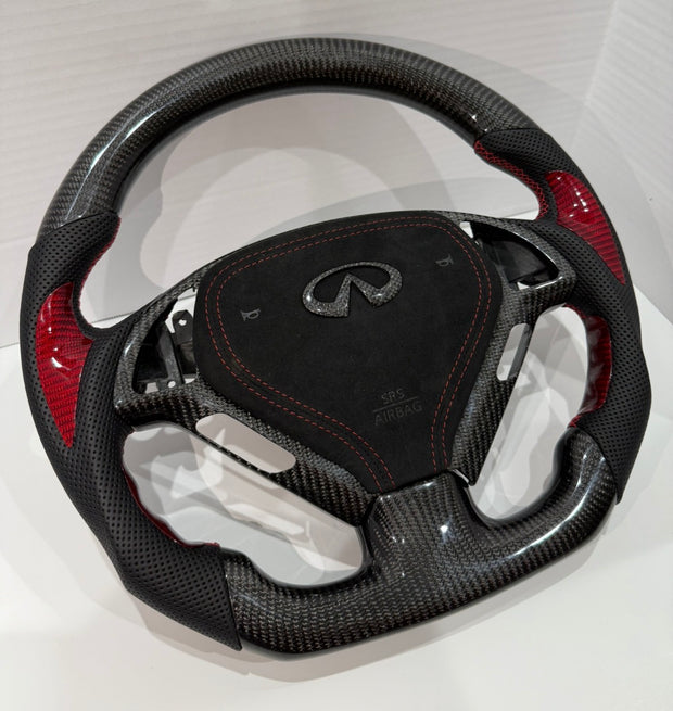 G37 Torchbearer Carbon Fiber Steering Wheel