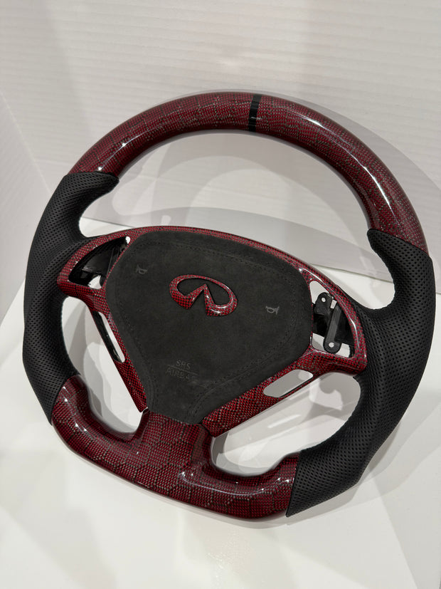 G37 Snakeskin Honeycomb Carbon Fiber Steering Wheel
